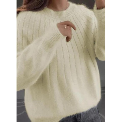 Cashmere Solid Color Fluffy Knitting Sweater
