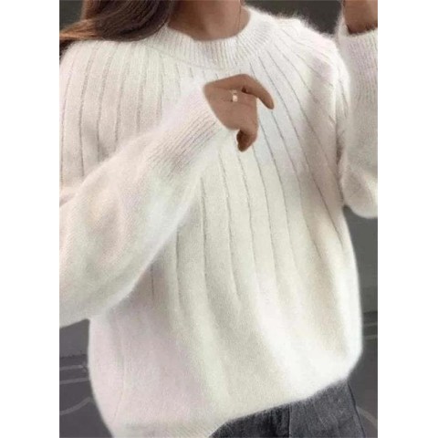 Cashmere Solid Color Fluffy Knitting Sweater