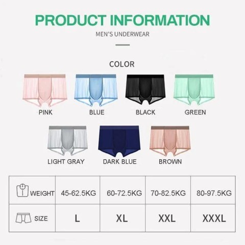 【the most comfortable underwear for summer】Men's ice silk boxer shorts underwear