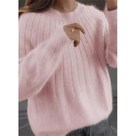 Cashmere Solid Color Fluffy Knitting Sweater