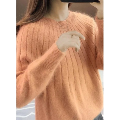 Cashmere Solid Color Fluffy Knitting Sweater
