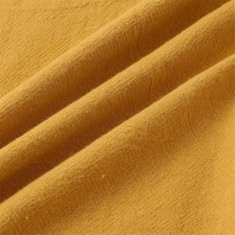 Men's solid colour casual cotton linen short sleeve shirt